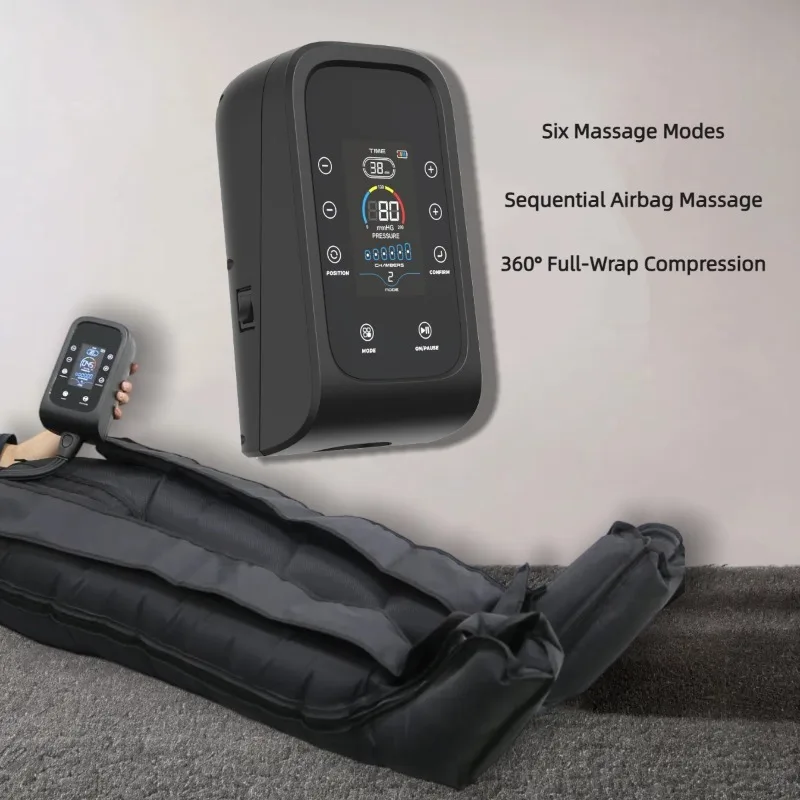 Sports Air Compression Boots with Adjustable Sequential Pressure Leg Massager for Improved Circulation Muscle Relief