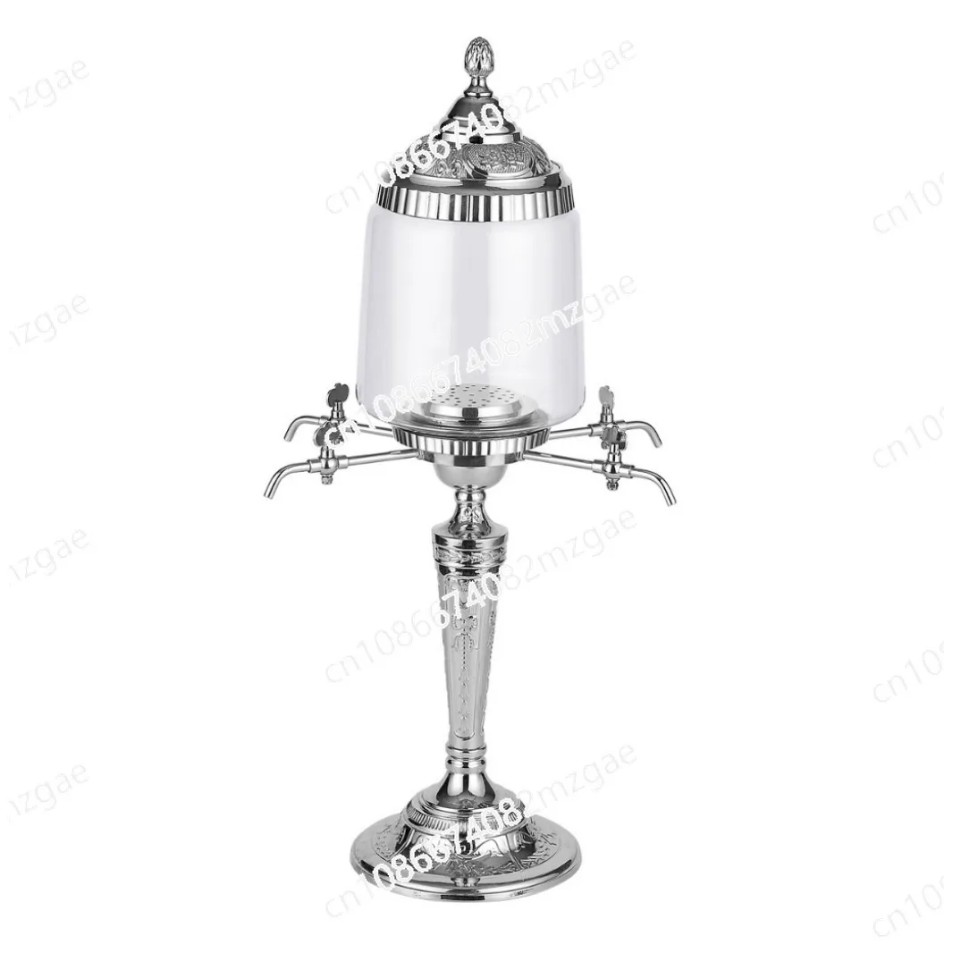 Glass 2L Beer Dispenser with Wine Rack and Barrel Design, Beverage Machine for Bar and KTV Party Entertainment