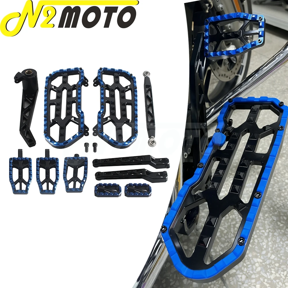 Motorcycle Front Driver Rear Passenger Floorboards Footrest Brake Arm Shift Lever Pegs Set For Harley FLHX FLHXS FLTR 2014-2026