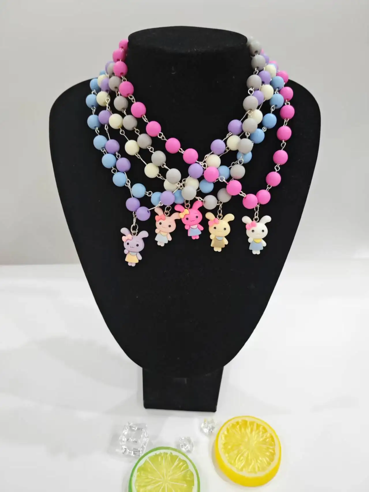 

Children Sweet Necklace Cute Bunny Pendant Kids Easter Rabbit Necklace For Adult Sweet Handmade Jewelry