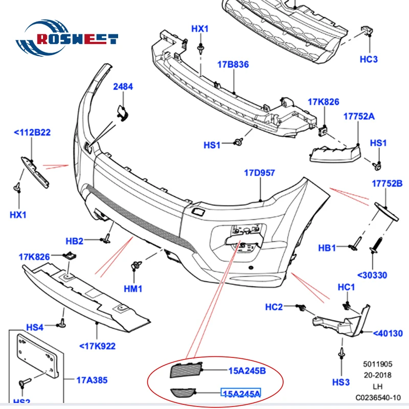 Car Front Bumper Fog Lights Grille Frame For Land Rover Range Rover Evoque L358 2010 2011 2012 2013 2014 2015 Auto Accessories