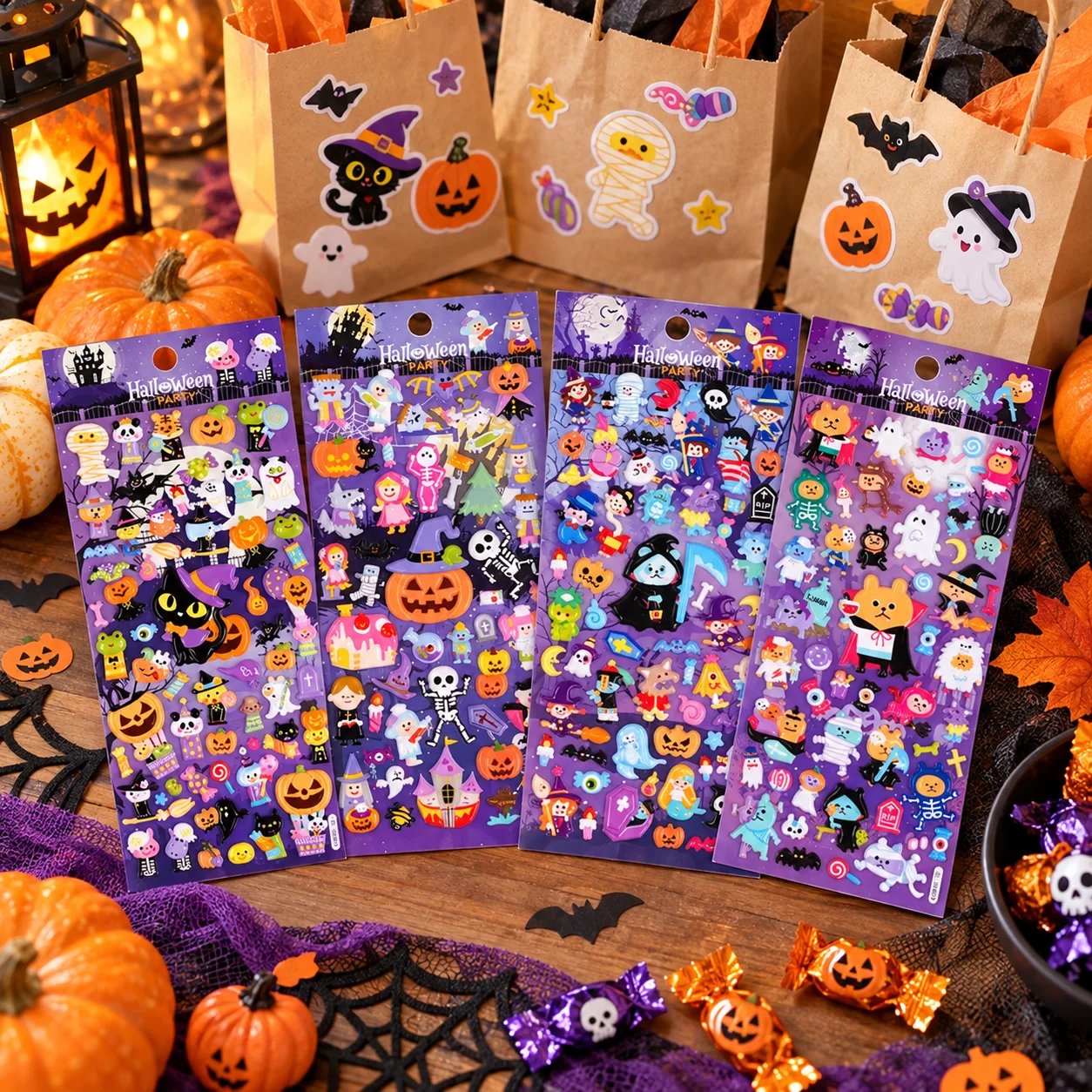 Halloween Vampire Skull Cartoon 3D Puffy Stickers Scrapbooking Journal Sticker DIY Diary Stationery Sticker School Supplies