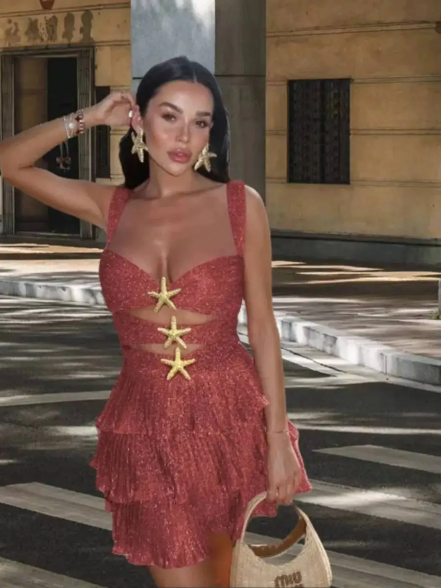 Vestido corto de sirena vestido camisola elegante corto de mujer vendaje recortado sin mangas Halter cintura alta A-line Mini vestido de moda HBJ8