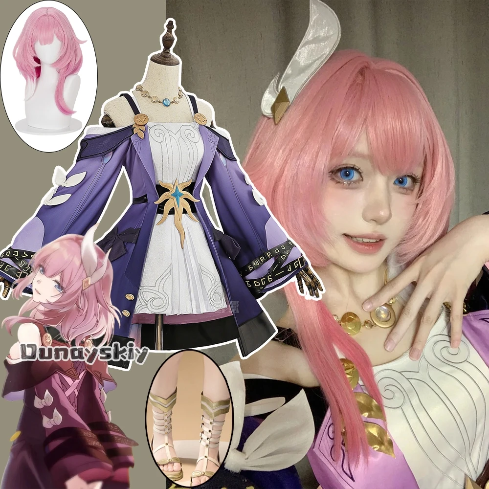 

Honkai: Star Rail Cyrene Cosplay Costume Cyrene Purple Lolita Women's Dresses Uniform Anime Halloween Play Role Wig Shoe Suit