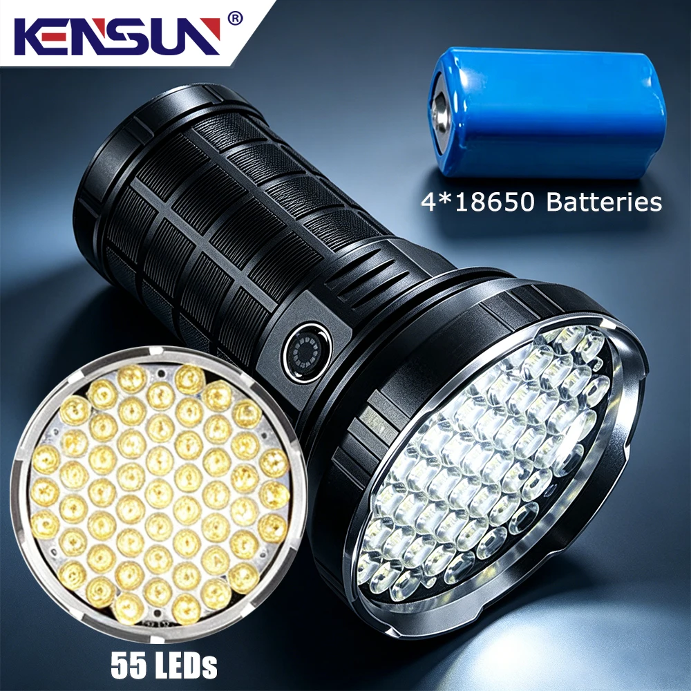High Power LED Flashlight Super Bright Tactical Torch Powerful Waterproof Lantern USB Rechargeable Outdoor Camping Self-defense