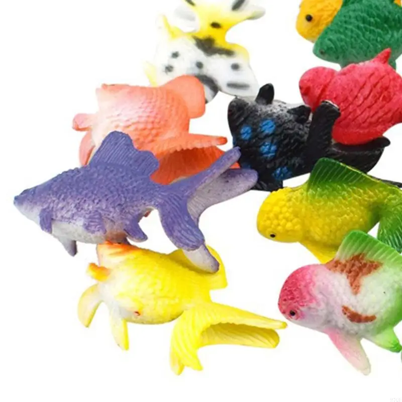 97QE 12 Pcs/Set Soft PVC Goldfishes Models Epoxy Filling Material Crystal Ocean Resin 3D Mini Fish Modeling Filler