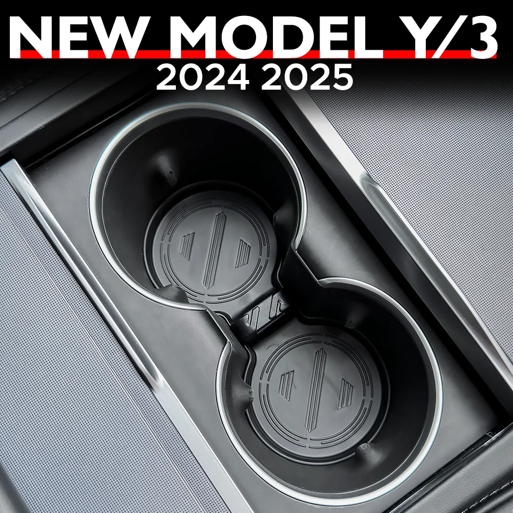 

Для Tesla Model Y Launch Juniper 2025 Model 3 Highland 2024 Коврик для чашки с водой Подставки Слоты Нескользящий коврик Водонепроницаемый коврик для напитков