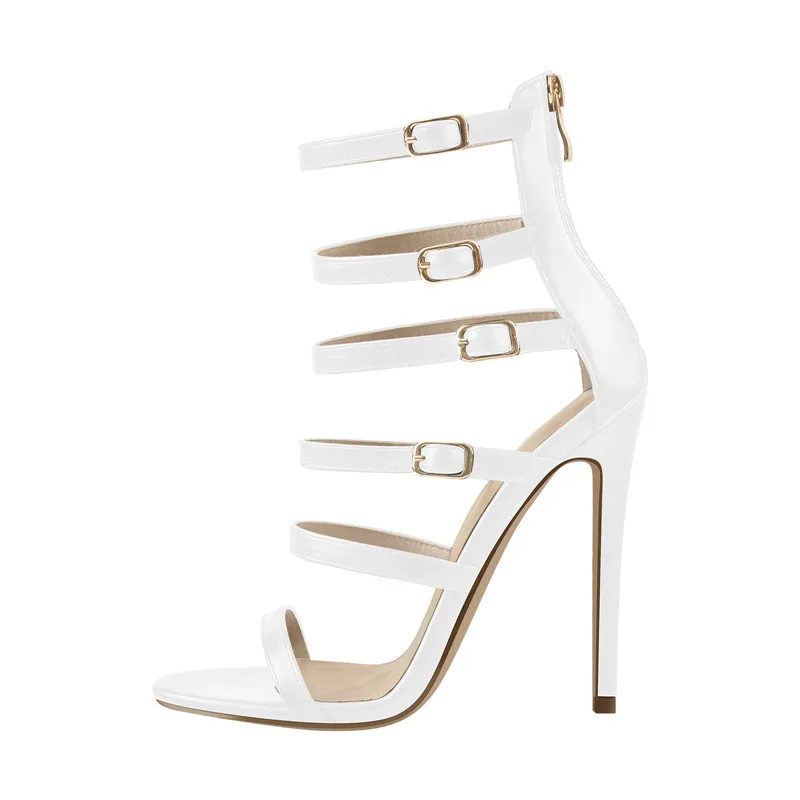 Onlymaker Vrouwen Peep Toe Zwarte Matte Enkelwikkel Sandalen Gekruiste Band Dunne Hoge Hakken Stiletto 'S Klassiekers Zomer Sandalen