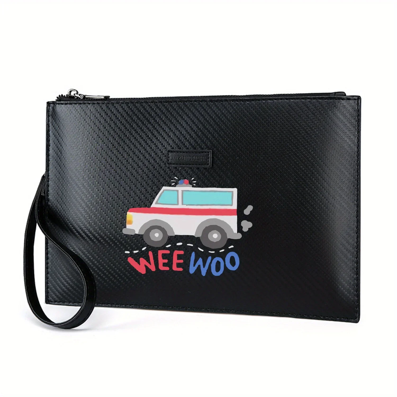 

Скорая помощь на дороге. Звук сирены. Элегантная мужская сумка из искусственной кожи с принтом. Модная и практичная для повседневной носки.