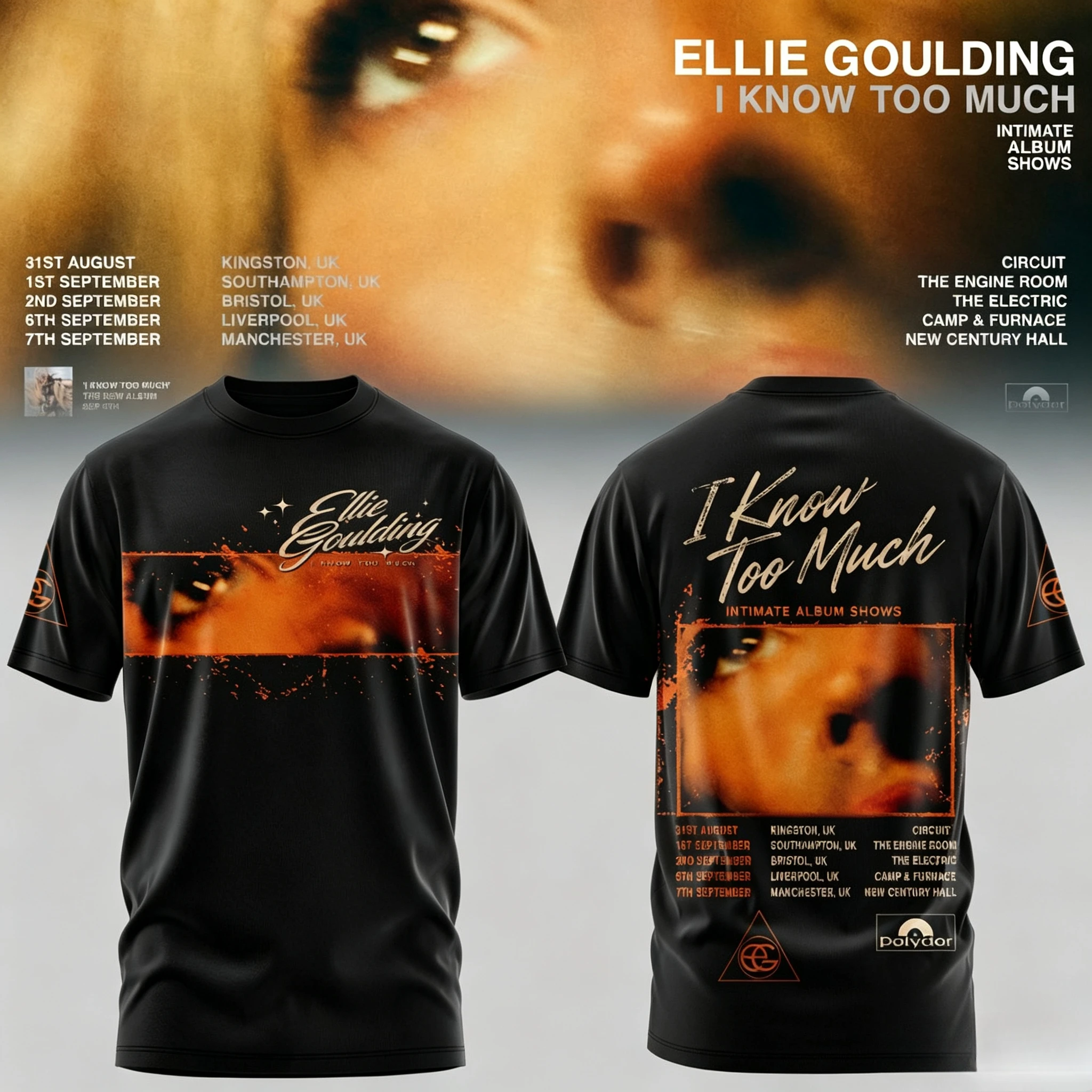 Ellie Goulding I Know Too Much T‑Shirt Unisex Vintage Pop Music Tee 2026 New Album Graphic Casual Streetwear Fan Tops