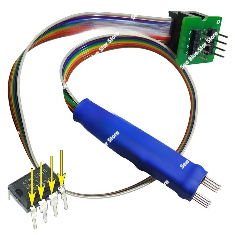

DIP8 -line chip probe cable, air conditioner E-square burning, burning thimble, reading and writing spring needle 8 feet 2.54mm