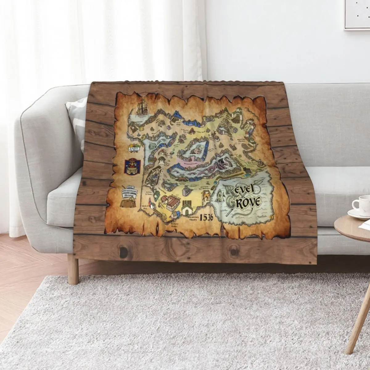 

Map of Revel Grove - 1536 Pt II Covers Throw Blanket Furry for winter Furrys sofa bed Blankets