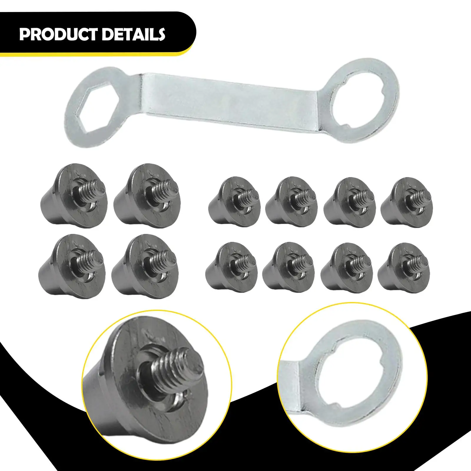 

12x Football Shoe Spikes Replacement Spikes Firm Ground Soccer Boot Cleats Rugby Studs for Outdoor Competition Training