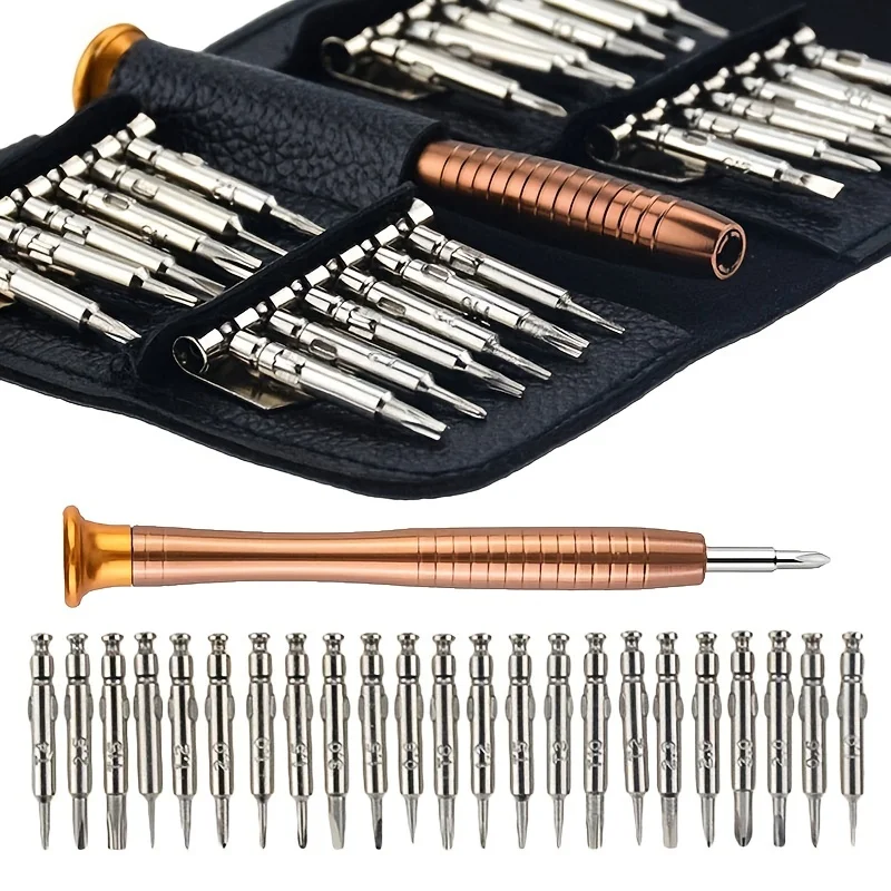 

25-in -1 repair kit, precision screwdriver suit, star/Y/flat blade/triangle screwdriver, suitable for mobile iPhone laptop glass