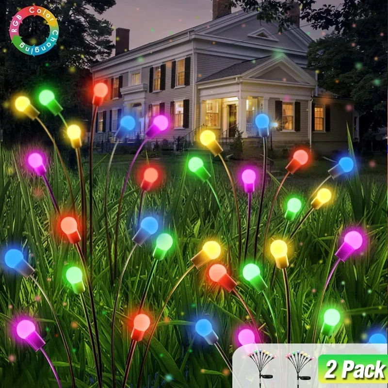 

Солнечные садовые светлячки, уличные водонепроницаемые качели со звездами, декоративные лампы для дорожки, двора, патио, дорожки, пейзажа