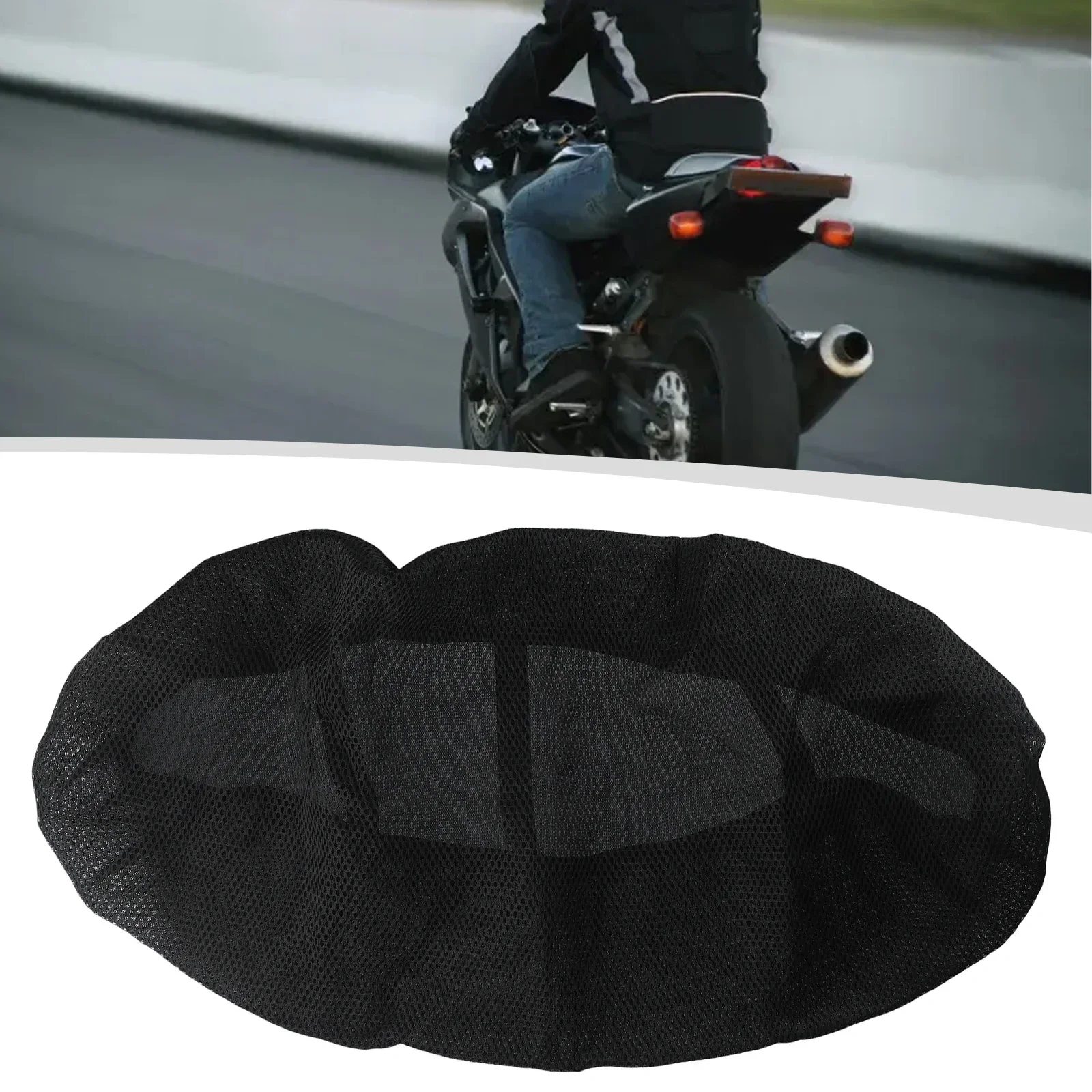 3D Mesh Protection Designed For Motorcycle Scooter Seat Cushion Cover 85*60CM Motorbike Anti-Skid Pad Black Heat Insulation Seat