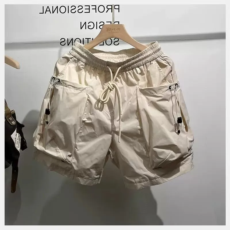 

2026 New Men's Summer Thin Breathable Loose Casual Running Sporty Shorts mid Waist Straight Leg Fourths Pants Pocket Detail