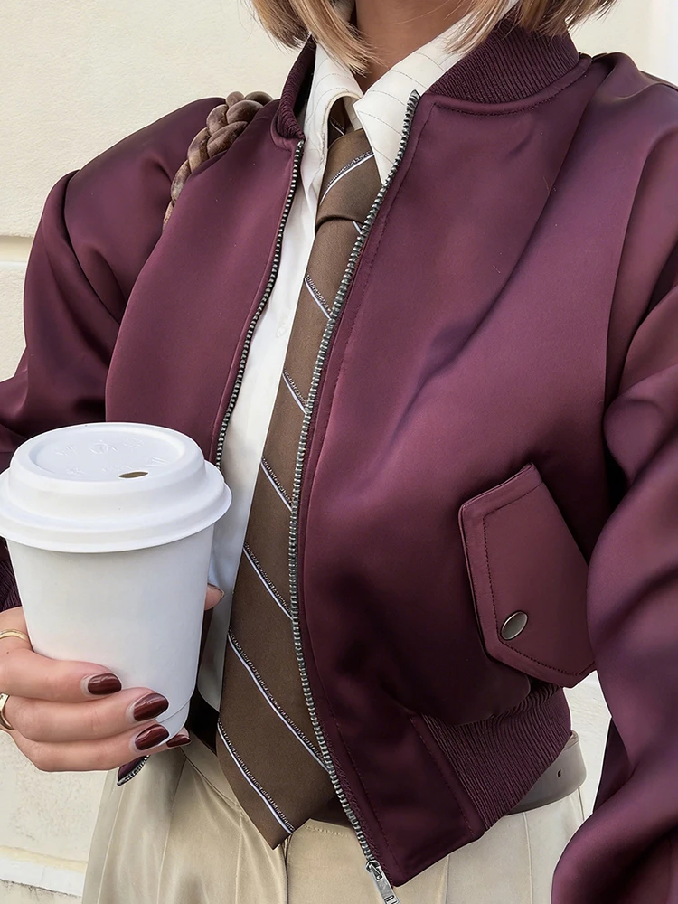 Kliou سترة عادية البريدي سترة المرأة الخريف نمط جديد كم كامل جيب السرة يتعرض نحيل تمتد الشارع ملابس عصرية #2