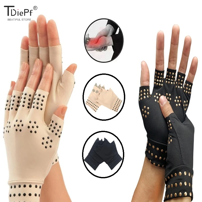 Magnetic Anti Arthritis Health Compression Therapy Gloves Rheumatoid Hand Pain Relief Hand Wrist Brace Corrector Hand Massager