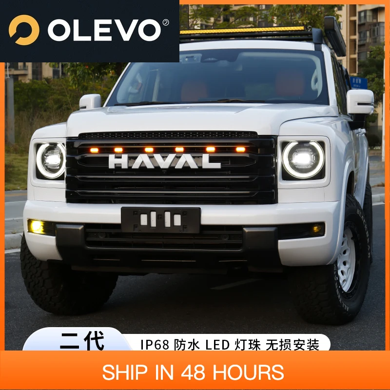 New Small yellow light in the center net For Great Wall Haval H9 2024 2025 Cover Sticker Accessories