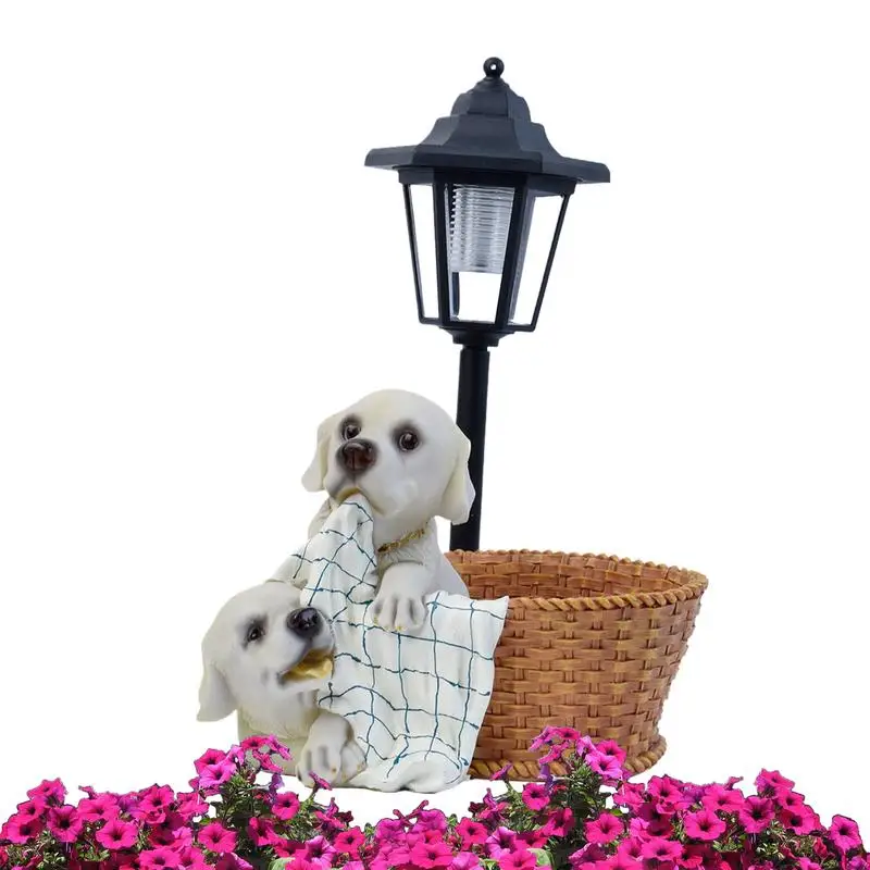 

Solar Statue Resin Solar Garden Animals Cute Resin Figurines with Lights Waterproof Ornaments Decor for Home Porch Patio Lawn