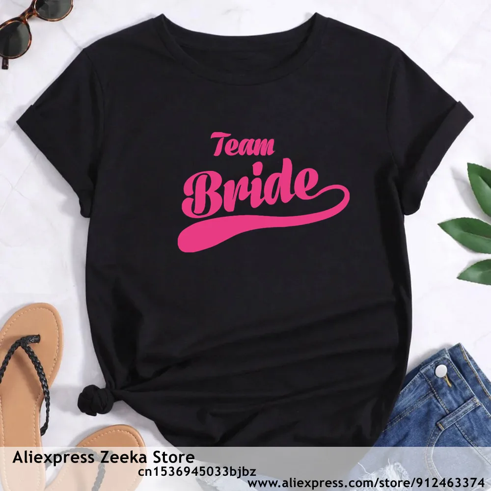 Team Bride Women Hen Party Bachelorette T-shirt Summer Mariee To Be EVJF 2022 Bridal Wedding Short Sleeve Tee Shirt