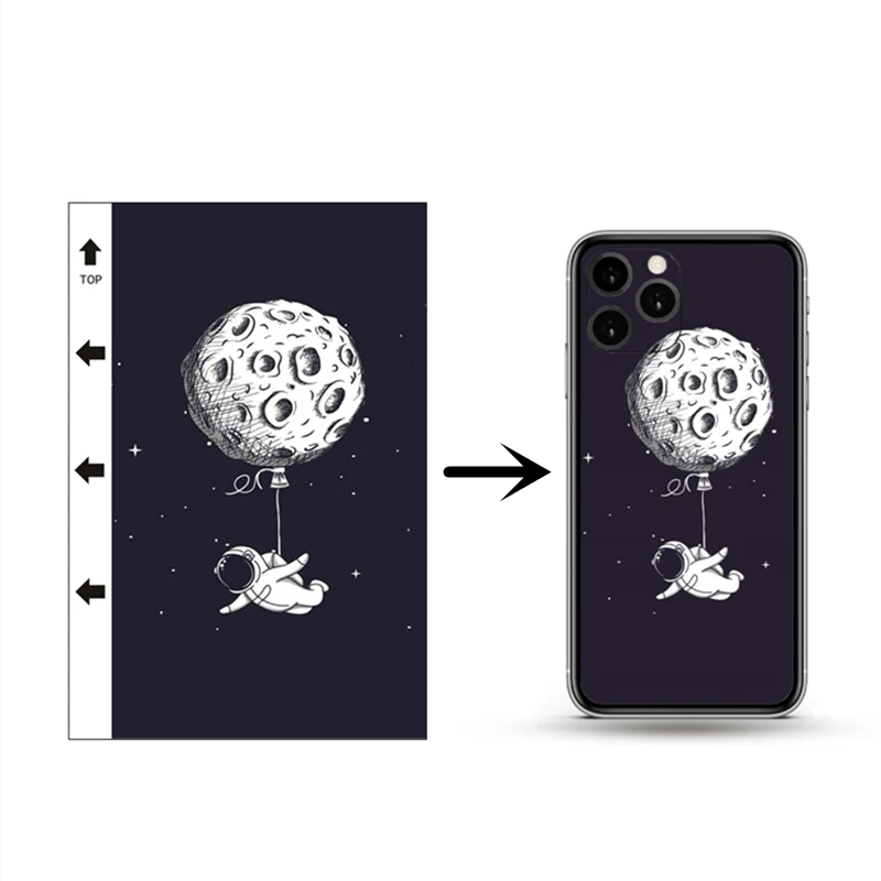 50pcs 3D Relief Back Cover Film Protector Skin Sticker Hydrogel Rear Film For Cutting Machine Spaceman  Embossed Color Back Film