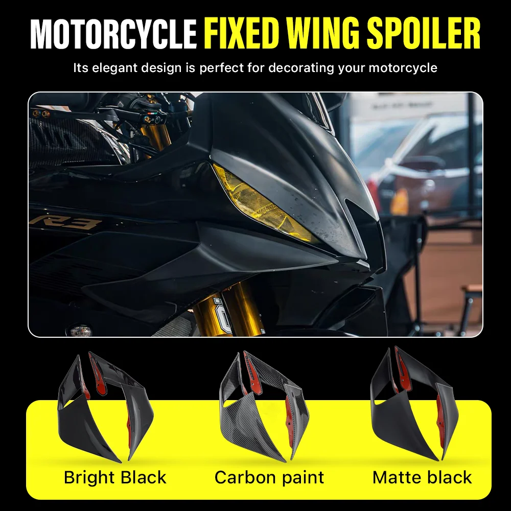 Motorcycle Accessories for Yamaha YZF-R3 YZFR3 Fairing Fixed Wing Side Wing Spoiler GP Racing Same 2019 2020 2021 2022