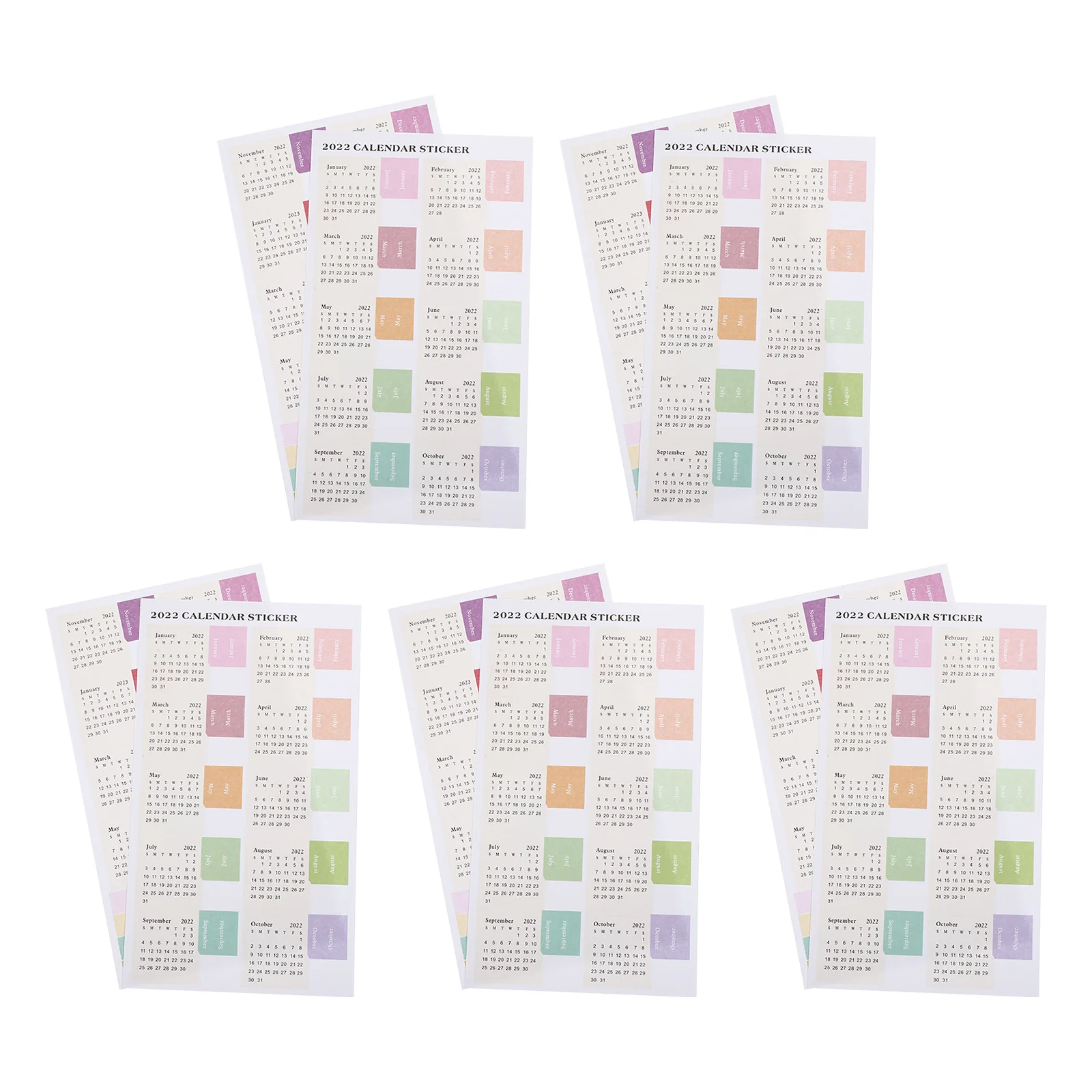 10 etichette per mesi dell'anno, adesivi con linguette indice mensile, decorativi per calendario