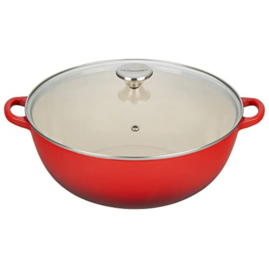 

Enameled Cast Iron Chef's Oven with Glass Lid 7.5 qt. Cerise