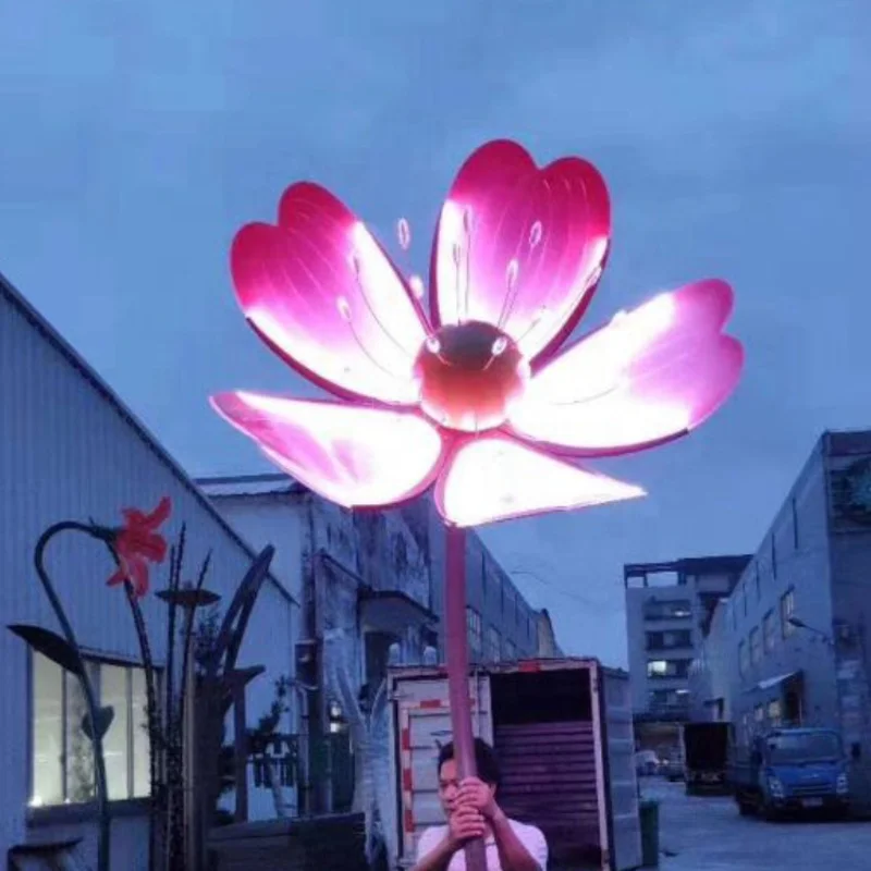 Outdoor Garden square LED Waterproof Luminous Gesang Flower Sculpture Landscape Lamp
