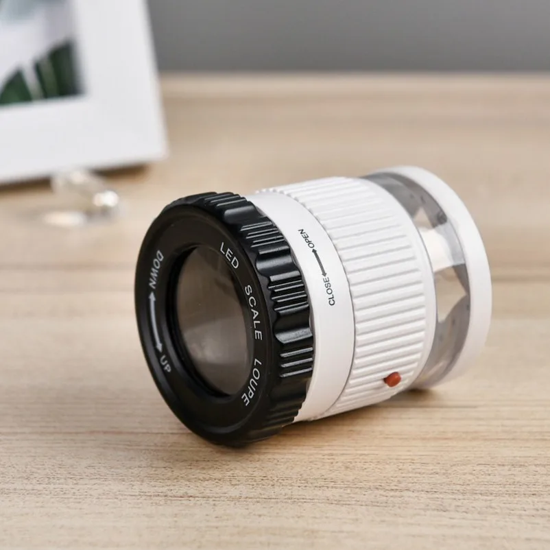High power 30 times cylindrical scale optical glass lens magnifying glass high definition banknote inspection jewelry