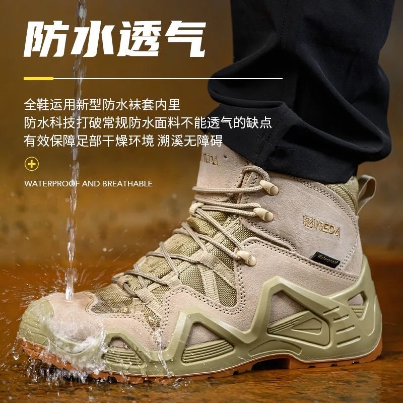 Luxury Brand Men Trekking Boots Anti-Slippery Hiking Shoes For Mens Good Quality Mountain Shoes Man Outdoor Leisure Sport Shoe