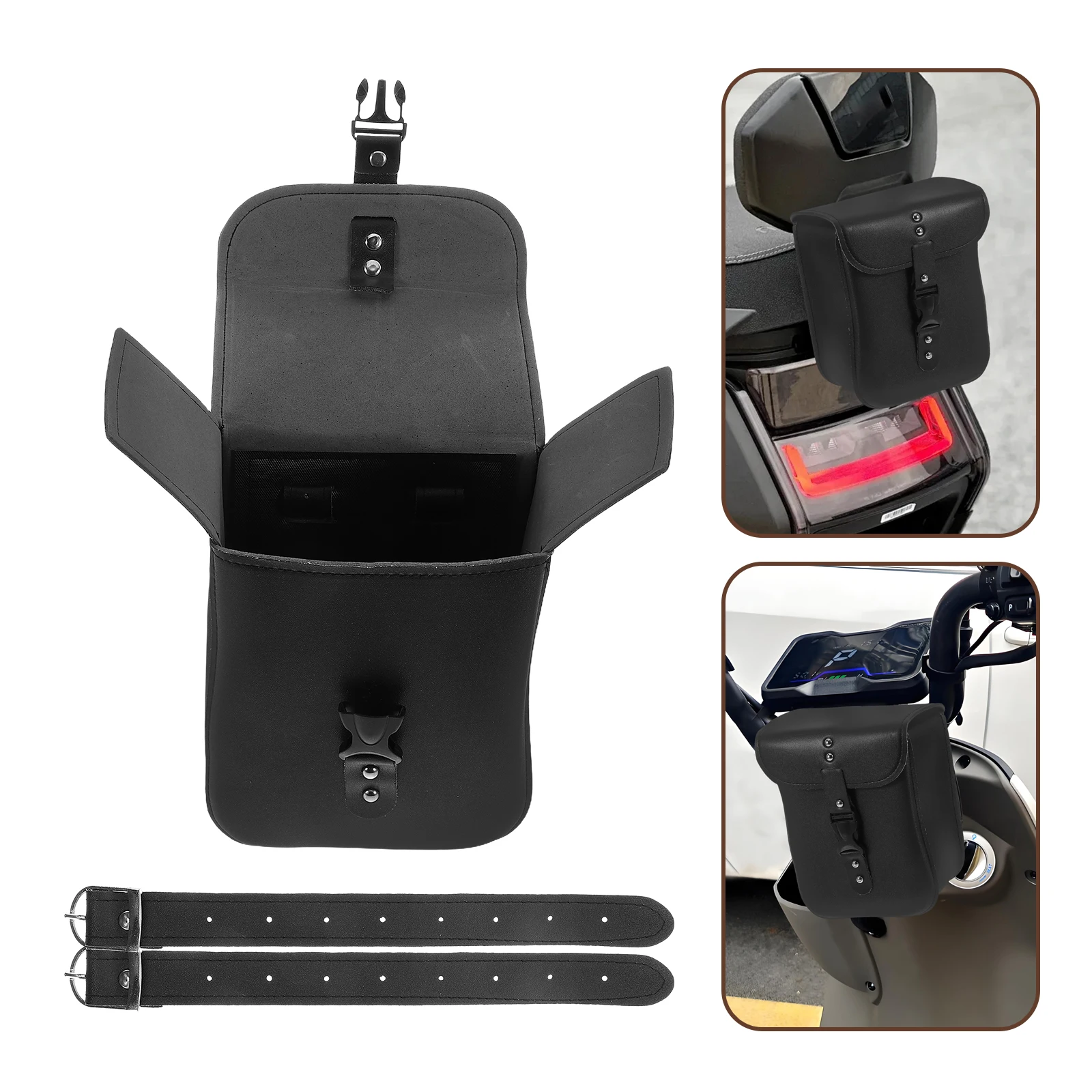 

2pcs Electric Scooter Bag Universal Handlebar Storage Front Fork Tool Bag for Motorcycle Accessories Large Capacity PU Material