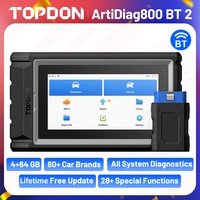TOPDON Artidiag800 BT 2 OBD2 Professional Car Diagnostic Tool Automotive Scanner All System Scan Tool ECU