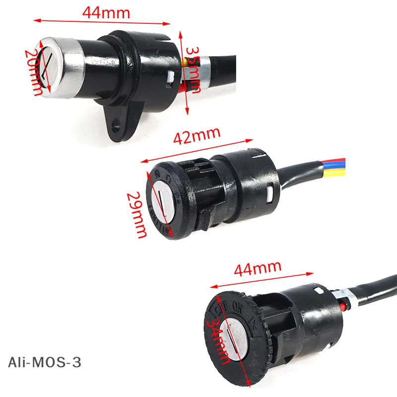 【S】Universal Electric Bicycle Biking Portable Dustproof Cycling Parts for Electric Scooter Ignition Switch Key Power Lock