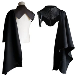 Fantasia Medieval Men Cosplay Shawl Half Cloak Renaissance Disfraz Costume Accessory Retro Shoulder Cape Halloween Carnival Prop