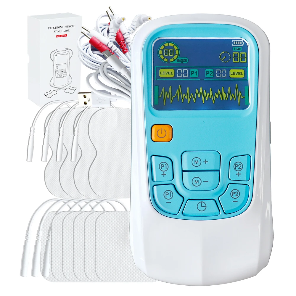 

50-уровневый Tens EMS электроestimulador, массажер для мышц, шеи, плеч, спины, облегчение боли, электрический физиотерапевтический массажер