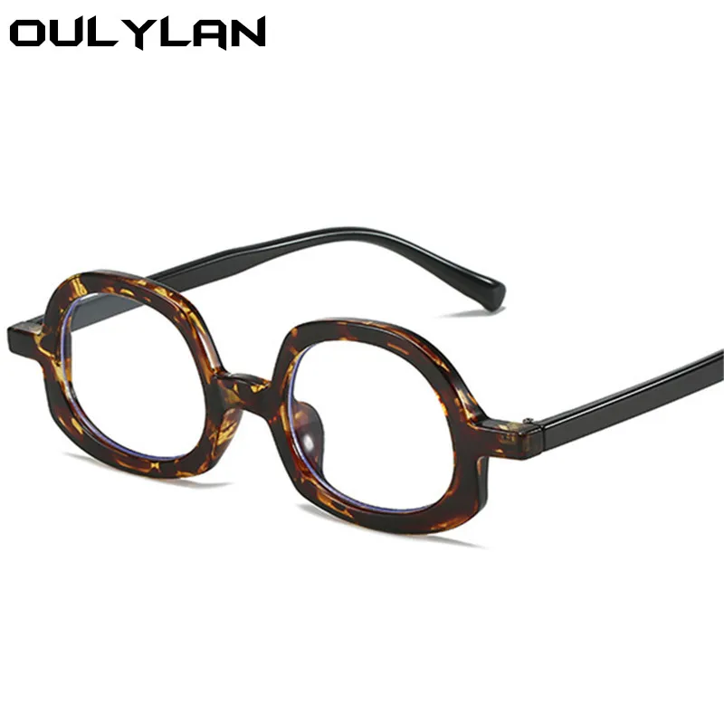 Oulylan Small Anti Blue Light Spectacle Frame Women Fashion Oval Eyeglasses Frames Classic Transparent Decorative Fake Glasses