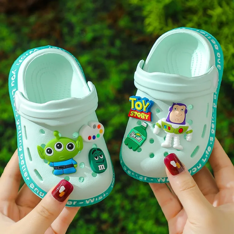 Hot Sale Summer Children's Slippers Cute Small Animals Non-slip Soft Bottom Boys and Girls Baby Home Baotou Sandals Hole Shoes