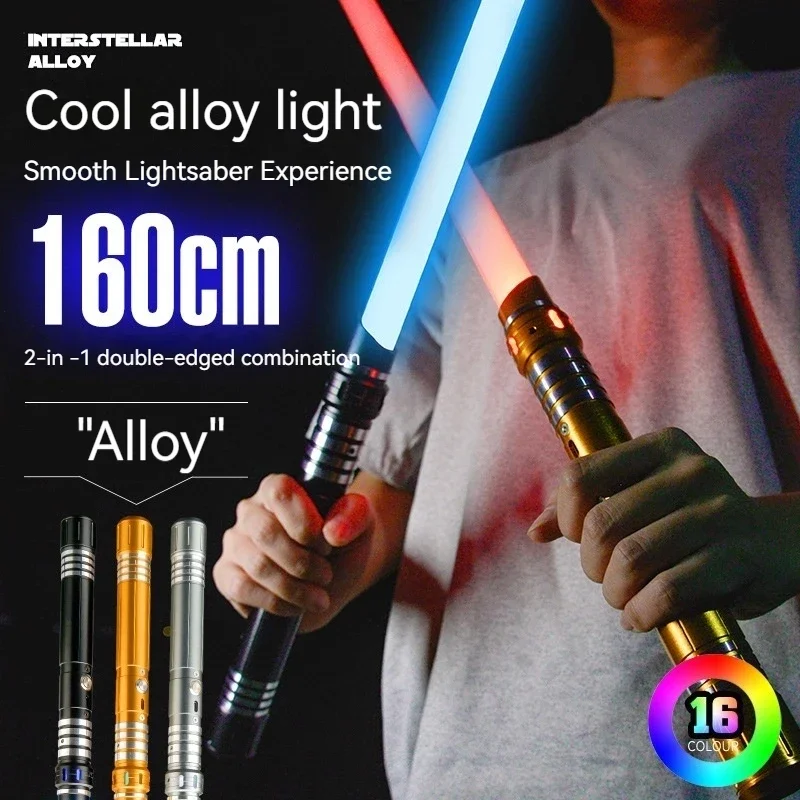 Juguetes geniales para niños: espada láser de metal de 79cm, barra luminosa de batalla feroz 2 en 1, juguetes de sable de luz grb que cambian de 16 colores, regalo divertido