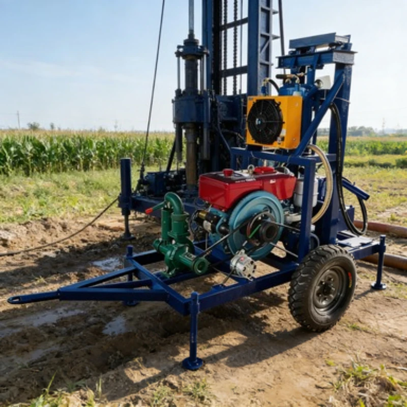 120m Max Depth Tire-Type Small Water Well Rig Heavy-Duty Drilling Equipment For Professional Water Exploration