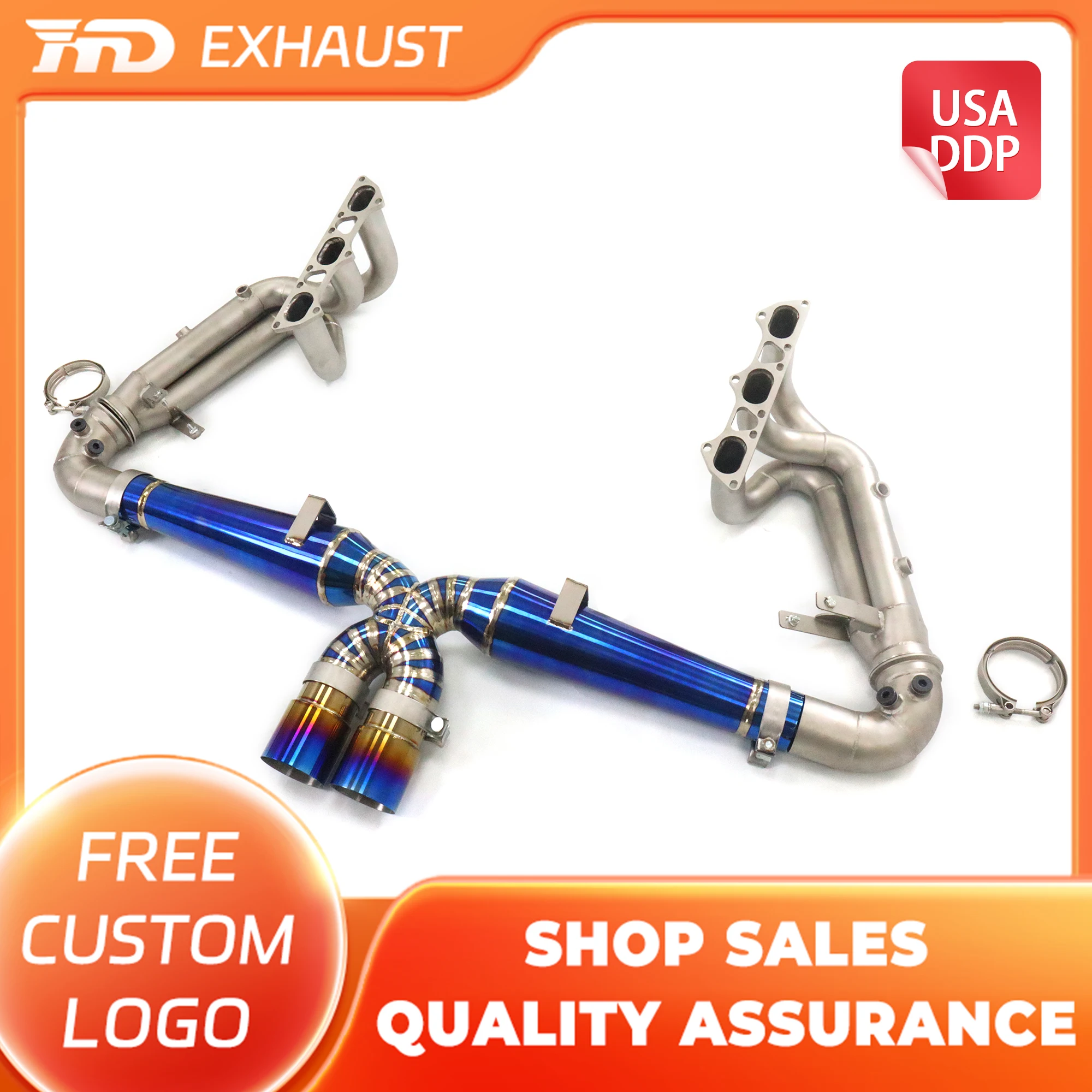 

HMD Hot sale Exhaust System Titanium Alloy Full Exhaust Catback for Porsche 911 992 GT3 4.0T Muffler Valve Manifold Downpipe