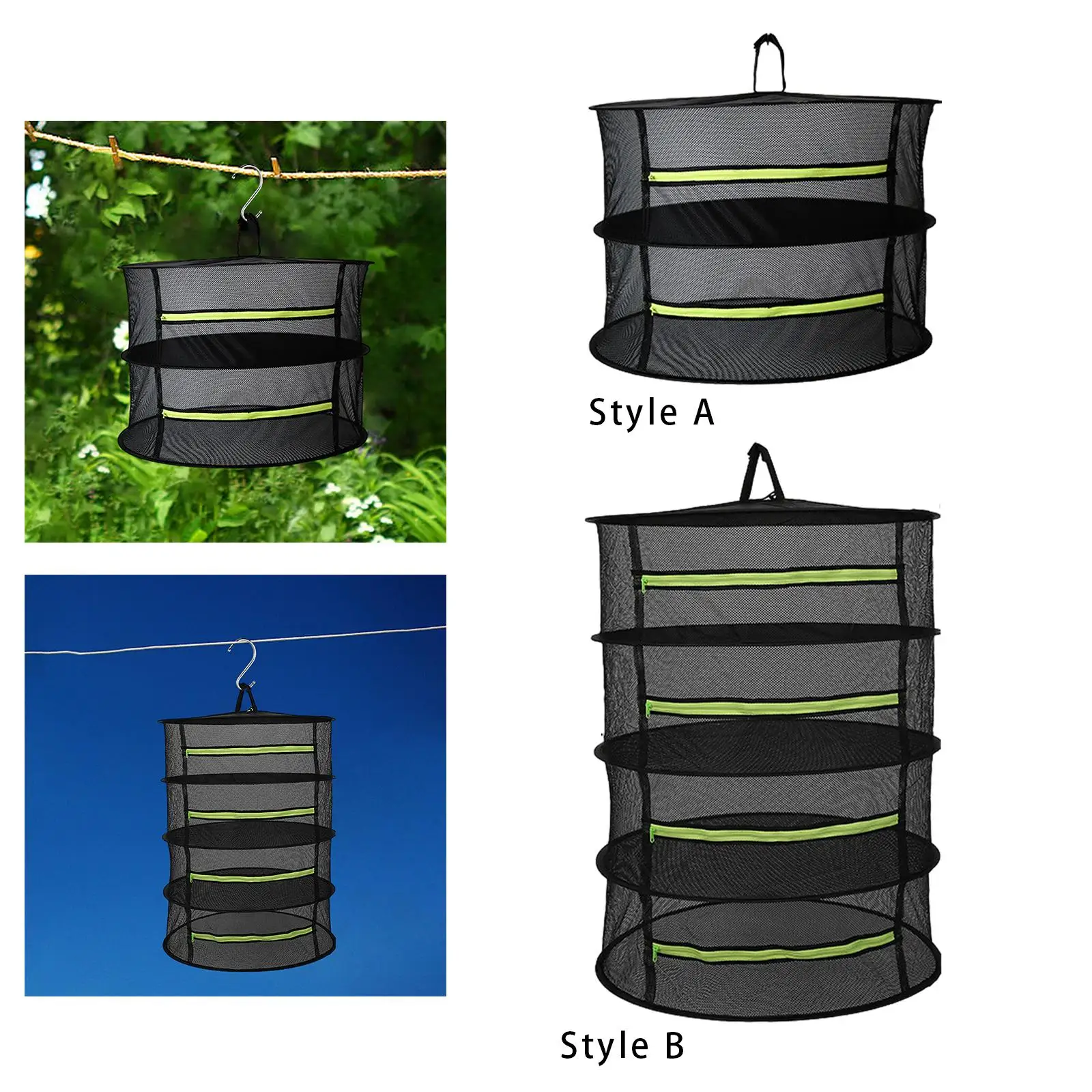 Herb Drying Rack with Zipper with Hook and Storage Bag Herb Dryer for Hydroponics Buds Garden Outdoor Harvest Flowers Vegetable