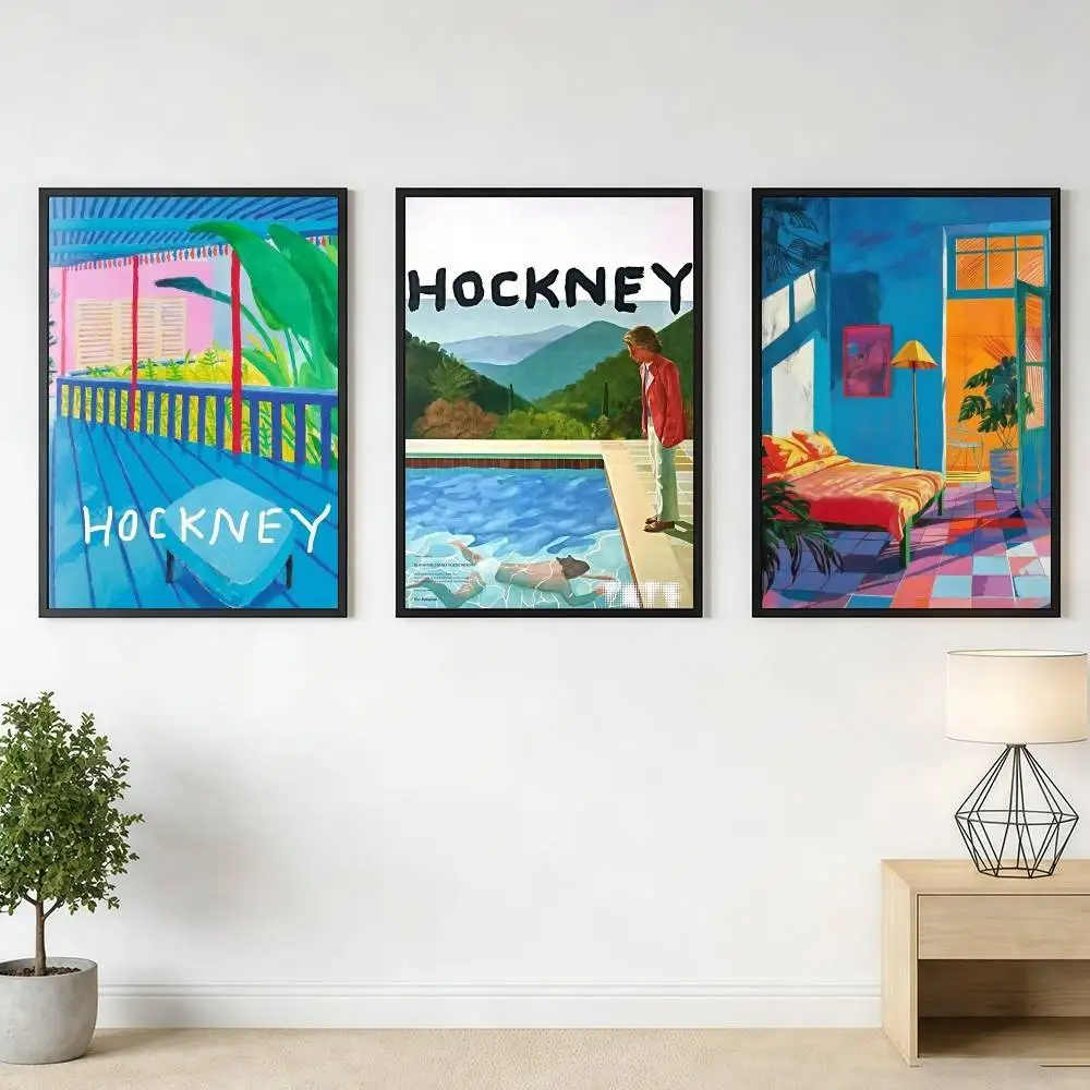 Painter D-DavidS-ES H-HockneyS Poster Stickers Art Print Retro Vintage Wall Decor HD Living Room Home Office Gift Occasion