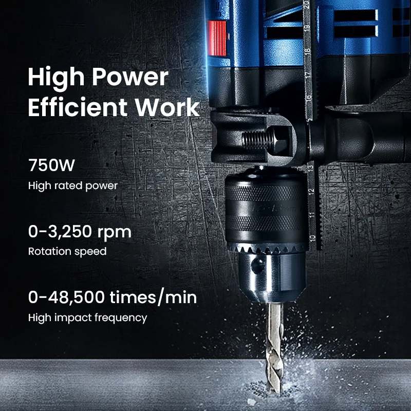 Bosch GSB 16RE Electric Hammer Drill 750W 110-220V High-Power Driller 48500 Bpm Impact Drilling Power Tools for Concrete Steel