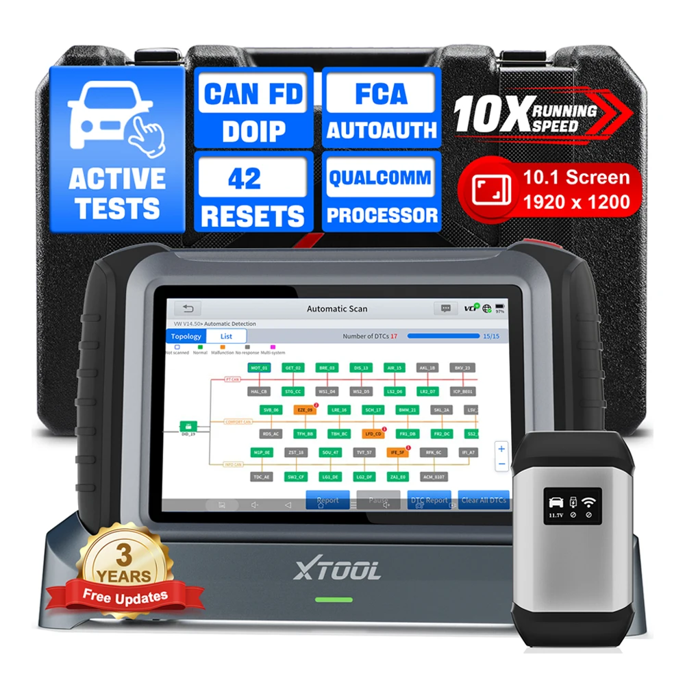 

XTOOL IP919Pro Auto Bi-Directional Diagnostic Tool with FCA ECU Coding Key Programming OBD2 All System Cars Scanner