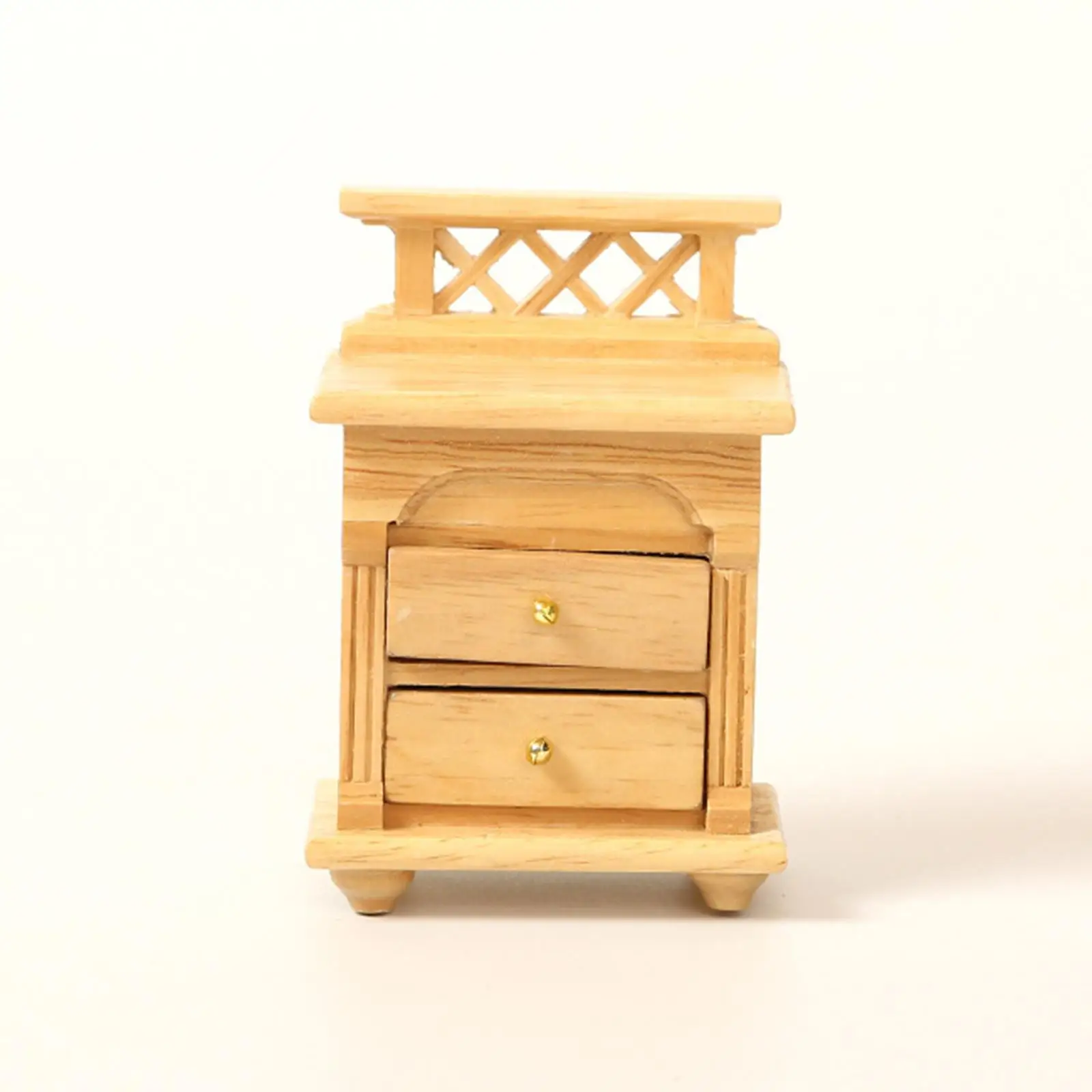 1:12 Scale Wooden Dollhouse Bedside Table Storage Drawer Cabinet for Girls