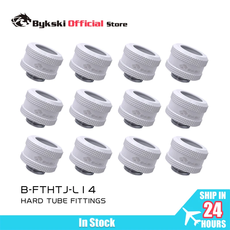 

Фитинги Bykski для жестких трубок PETG, 12/16 шт., OD12MM 14MM 16MM, ручная компрессионная фиксация G1/4", черные, белые, золотые, серебряные B-FTHTJ-L14