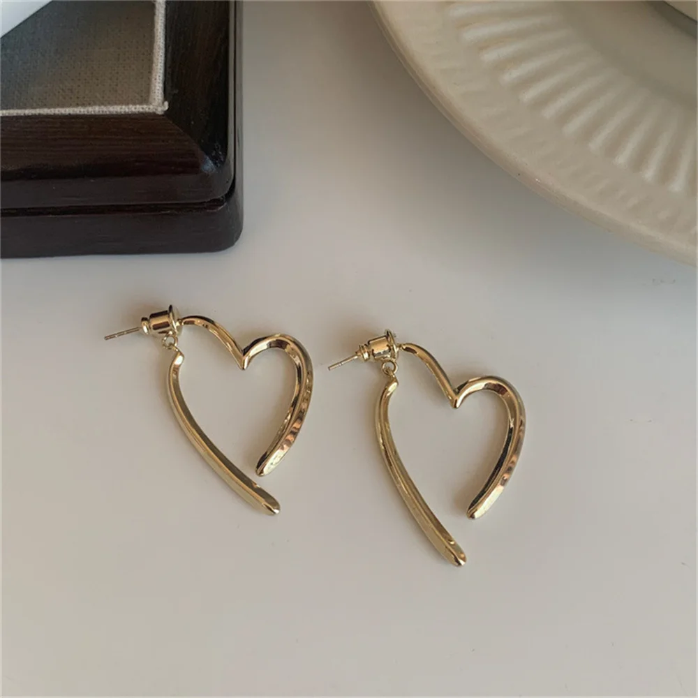 Metal Cross Love Studs Simple Combination Love Earrings For Women Fashion Personalized Versatile Jewelry Accessories Wholesale